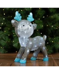 Светящаяся электрическая фигура Олень 40 светодиодов h38 см серый Kreaforta