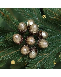 Ветка декоративная Дикая роза 12.5 см золотой Kreaforta