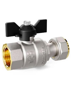 Кран шаровой с накидной гайкой прямой DN20 PN40 3/4" ВР латунь ручка бабочка LD 47.396.20 Ld pride