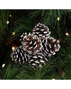 Ветка декоративная Шишки 14 см белый Kreaforta