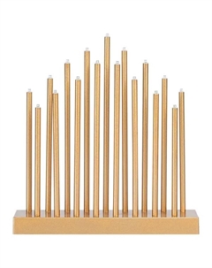 Светящаяся электрическая фигура Свечи 21 светодиодов h27.8 см золотой Kreaforta