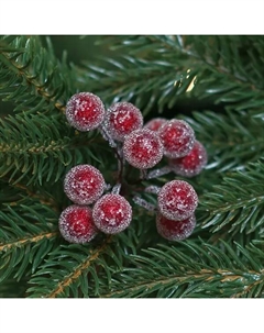 Ветка декоративная Ягоды 11 см красный Kreaforta