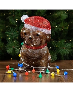 Светящаяся электрическая фигура Собака 80 светодиодов h34 см коричневый Kreaforta