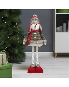Фигура декоративная Снеговик 75 см красный Kreaforta