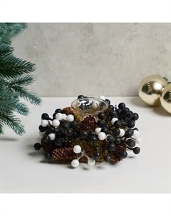 Подсвечник декоративный Ягоды 18 см черный Kreaforta