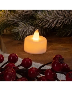 Светящаяся электрическая фигура Свечка чайная для дома 1 лампа 3.8 см белый Neon-night