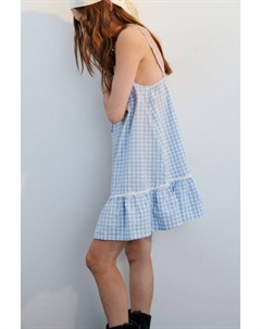 Сарафан мини хлопковый в клетку Befree