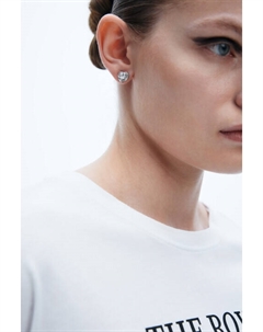 Серьги-сердечки с кристаллами Befree