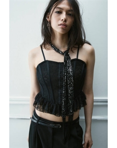 Шарф тонкий с бахромой и пайетками Befree