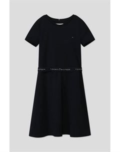Платье трикотажное с логотипом на поясе Tommy hilfiger