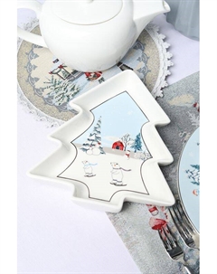 Тарелка фарфоровая закусочная с принтом Blue Forest 21maison