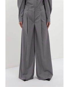 Брюки с защипами в полоску Twinset