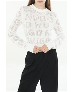 Свитер ажурный с логотипом Hugo