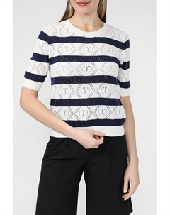 Джемпер из хлопка и кашемира с ажурным узором Twinset