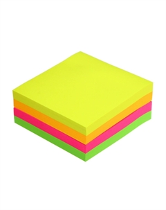 Блок с липким краем, 76×76 мм, 320 листов, флуоресцентный, 4 цвета Calligrata