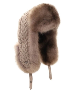 Шапка-ушанка с отделкой из соболя Black sable