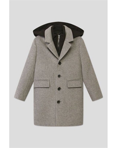 Шерстяное пальто прямого кроя с капюшоном Choupette