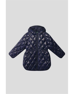 Стеганое пальто с кулиской на талии Benetton