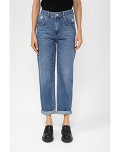 Джинсы с эффектом потертости свободного кроя More&more