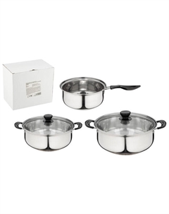 Набор посуды Promo 5 предм. 1,25/2,2/1,25л 17,5/21,5/17,5см нерж.сталь индукция Нет марки