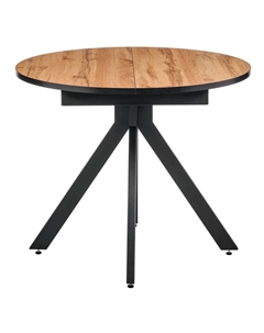 Стол кухонный раздвижной круглый d0,9 м дуб вотан/черный Rudolf (RF 0454) Bradex