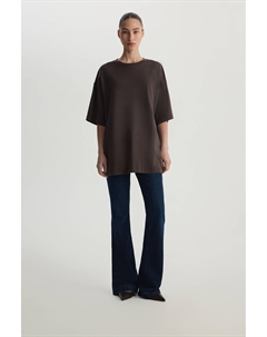 Футболка с эффектом варки шоколадного цвета 2mood