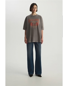 Футболка vintage vibe с принтом Rock&Roll графитового цвета 2mood