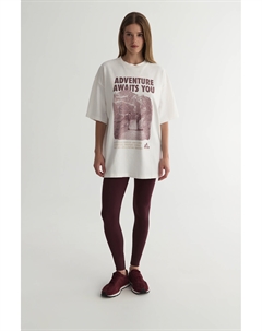Футболка vintage vibe с принтом Adventure молочного цвета 2mood
