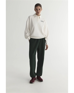 Свитшот-поло с вышивкой молочного цвета 2mood