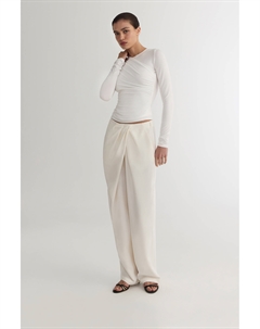 Лонгслив с драпировкой из модала молочного цвета 2mood