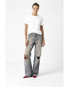 Футболка базовая из мягкого хлопка молочного цвета 2mood