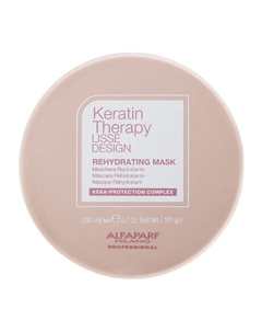 Увлажняющая маска для сохранения гладкости волос с кератином Keratin Therapy Lisse Design Rehydrating Mask Alfaparf milano
