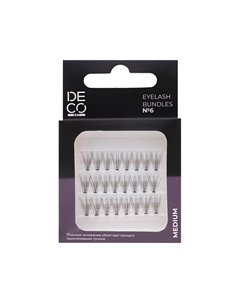 Пучки ресниц ART EYELASH BUNDLES набор №6 с плоским основанием, средний размер Deco