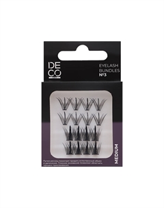 Пучки ресниц ART EYELASH BUNDLES набор №3 микс форм, средний размер Deco