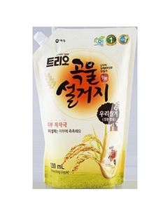 Средство для мытья посуды Рисовые отруби сменный блок 1,2 л Trio