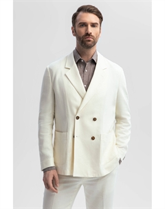 Пиджак двубортный изо льна и тенсела Kanzler