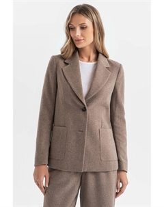 Пиджак из смесовой шерсти коричневого цвета Kanzler