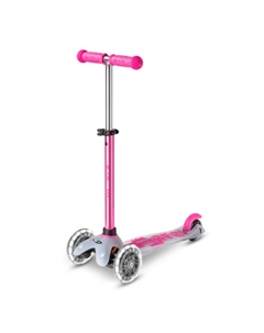 Самокат Mini Deluxe Flux LED Розовый неохром Micro