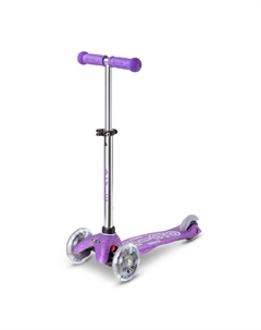 Самокат Mini Deluxe Блестящий LED сиреневый Micro