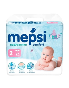 Подгузники детские S, 4-9 кг, 27 шт Mepsi