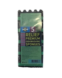 Губки для мытья посуды Рельеф 5 шт Meule