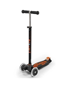 Самокат Maxi Deluxe LED Черно-оранжевый Micro