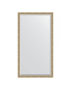 Зеркало напольное с фацетом в багетной раме состаренное серебро с плетением 70 мм 108x198 см Evoform