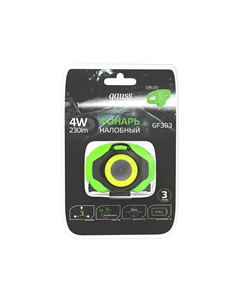 Фонарь налобный 4W 230lm 3хAAA LED Gauss