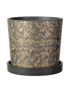 Горшок из бетона Дубай с поддоном серый кедр №3 D18 Композит