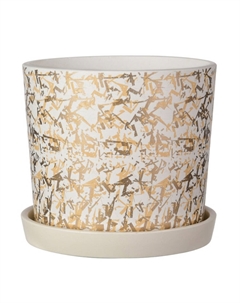 Горшок из бетона Дубай с поддоном белый кедр №1 D11 Композит