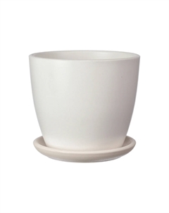 Горшок из бетона Грэй с поддоном белый бутон №8 D36 Композит