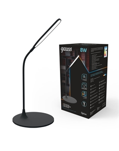 Светильник настольный Qplus GTL502 8W 500lm 3500-5500K 170-265V черный диммируемый LED Gauss