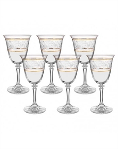 Набор бокалов для белого вина Branta панто 2 отводки платина 250 мл 6 шт Crystalite bohemia