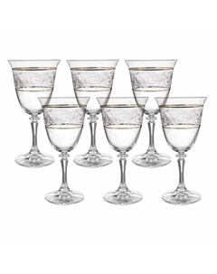 Набор бокалов для красного вина Branta панто 2 отводки платина 290 мл 6 шт Crystalite bohemia